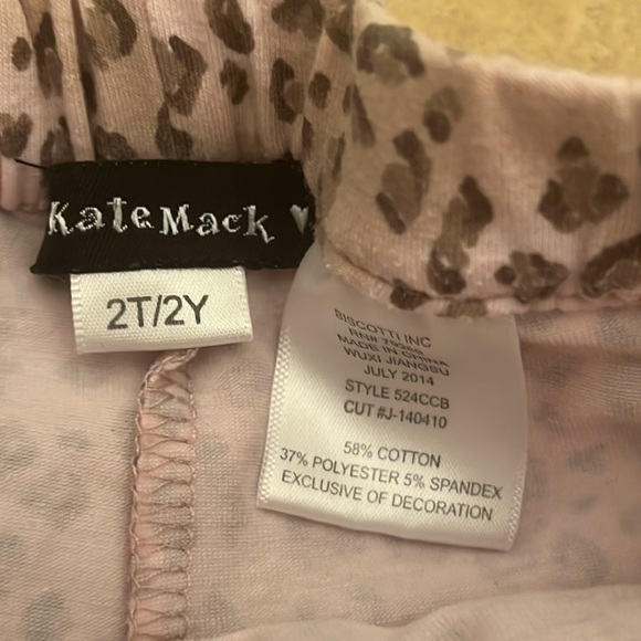 Kate Mack Pink Leopard Print Tutu Leggings and Puff Shoulder Top Size 2/2T - Picture 10 of 11